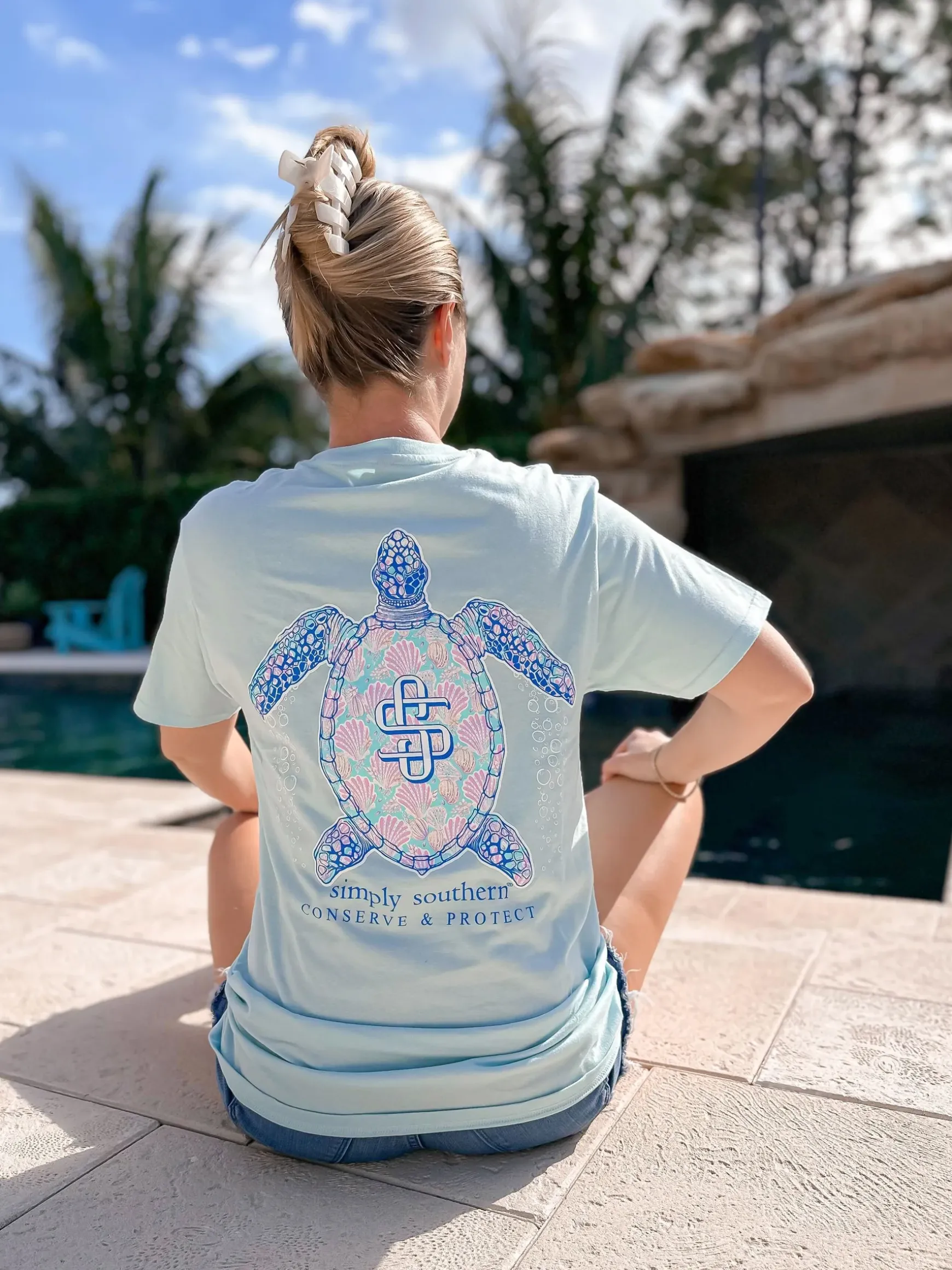 Blue Shell Turtle Tracking Tee by Simply Southern