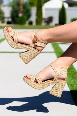 Bon Voyage Rope Woven Heel Shoes