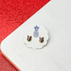 Bow Ornament Signature Enamel Studs