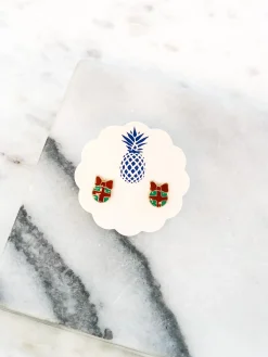 Bow Ornament Signature Enamel Studs