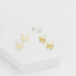 Bow Stud Earring Set