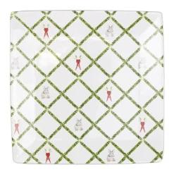 Boxwood Trellis Bunny Platter