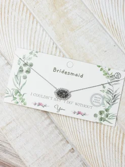 Bridesmaid Druzy Pendant Necklace - Gray