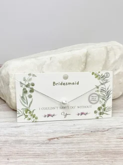 Bridesmaid Pearl Pendant Necklace - White Gold