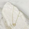 Bright Gold-Dipped Heart Charm Necklace - White