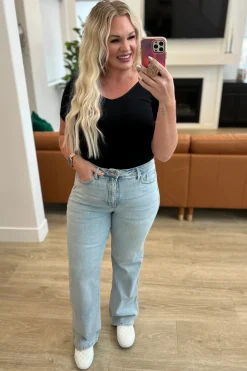 Brooke High Rise Control Top Vintage Wash Straight Jeans by Judy Blue