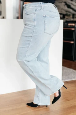 Brooke High Rise Control Top Vintage Wash Straight Jeans by Judy Blue