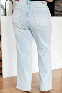 Brooke High Rise Control Top Vintage Wash Straight Jeans by Judy Blue
