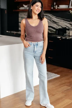 Brooke High Rise Control Top Vintage Wash Straight Jeans by Judy Blue