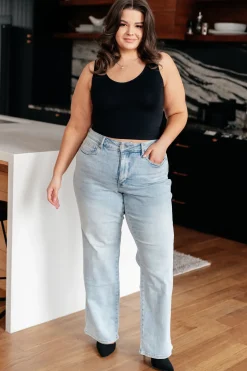 Brooke High Rise Control Top Vintage Wash Straight Jeans by Judy Blue