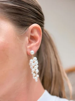 Bubbly Pearl Chain Dangle Earrings