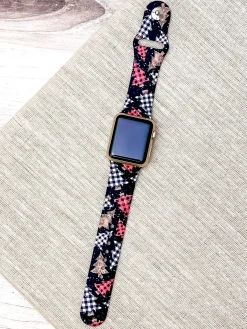 Buffalo Check Trees Printed Silicone Smart Watch Band