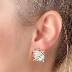 Butterfly Glass Stud Earrings - Multi