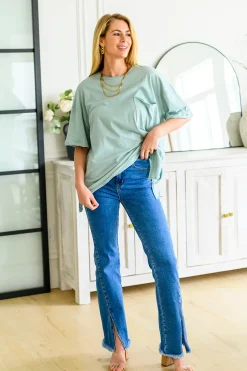 Caitlin High Rise Split Hem Straight Jeans by Risen