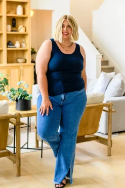 Caitlin High Rise Split Hem Straight Jeans by Risen