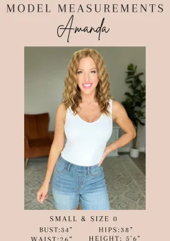 Campbell High Rise Center Seam Detail Straight Jeans by Judy Blue