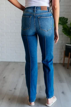 Campbell High Rise Center Seam Detail Straight Jeans by Judy Blue
