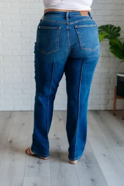 Campbell High Rise Center Seam Detail Straight Jeans by Judy Blue