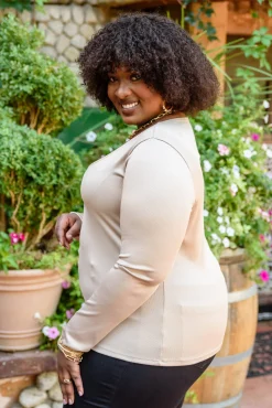 Can You Believe It Basic Long Sleeve Top In Sand