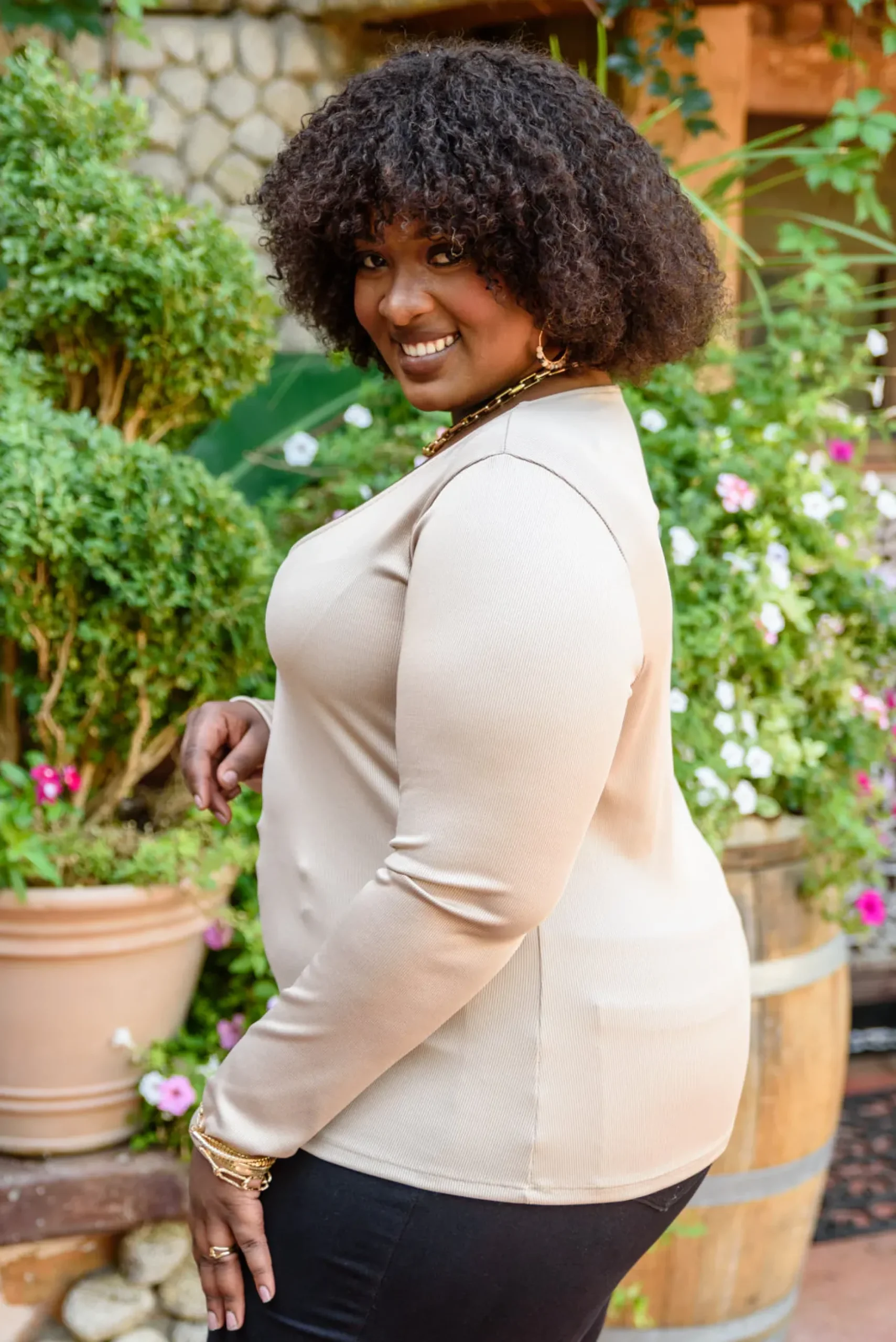 Can You Believe It Basic Long Sleeve Top In Sand