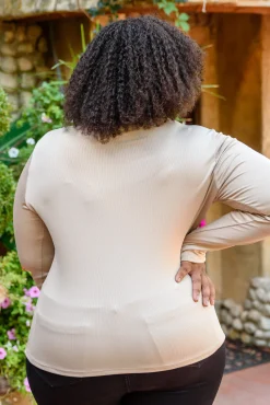 Can You Believe It Basic Long Sleeve Top In Sand