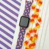 Candy Corn Printed Silicone Smart Watch Band - Purple S/M