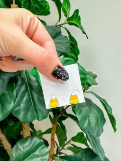 Candy Corn Signature Enamel Studs by Prep Obsessed