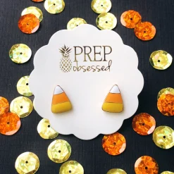 Candy Corn Signature Enamel Studs by Prep Obsessed