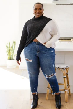 Can't Touch This Sparkle Color Blocked Sweater