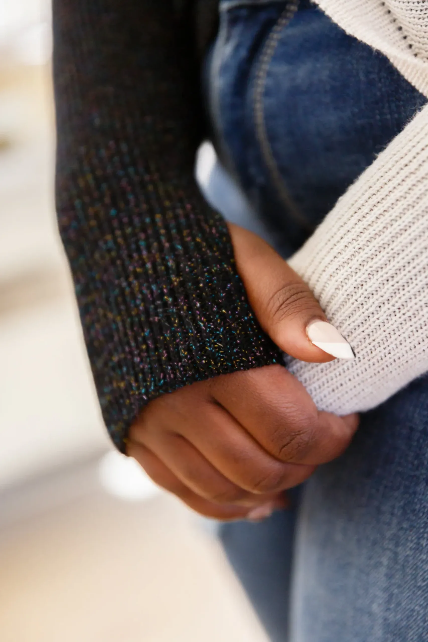 Can't Touch This Sparkle Color Blocked Sweater