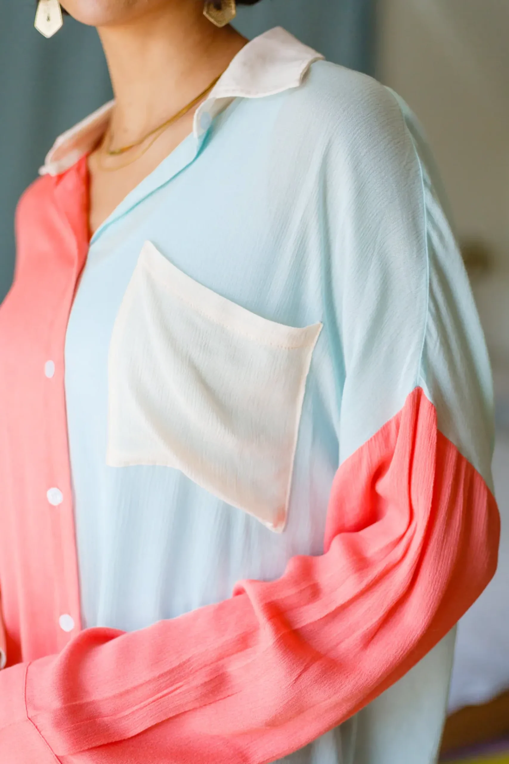 Capture The Day Two Toned Button Up