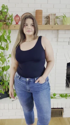 Carefree Seamless Reversible Midi Tank in Black