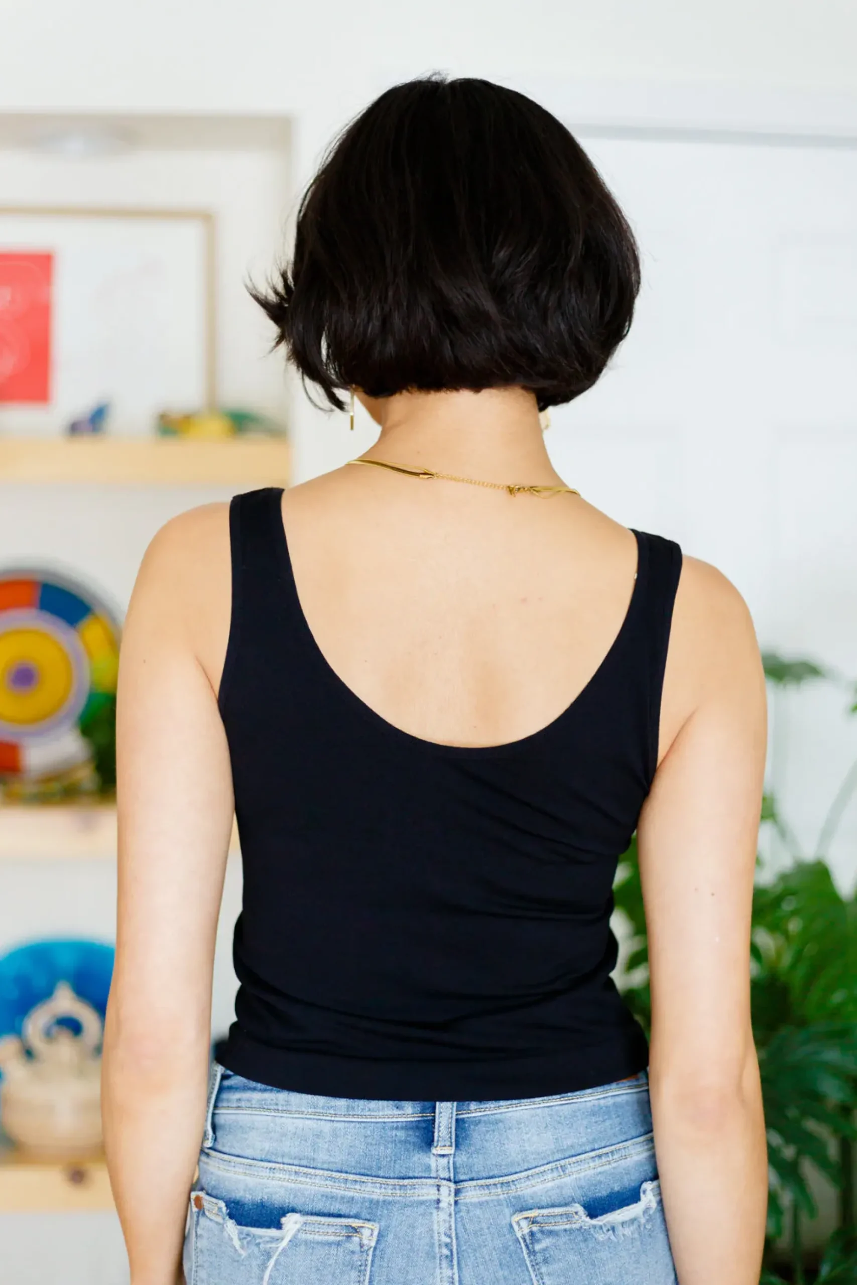 Carefree Seamless Reversible Midi Tank in Black