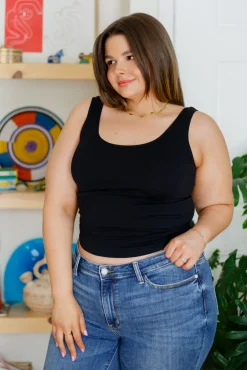 Carefree Seamless Reversible Midi Tank in Black