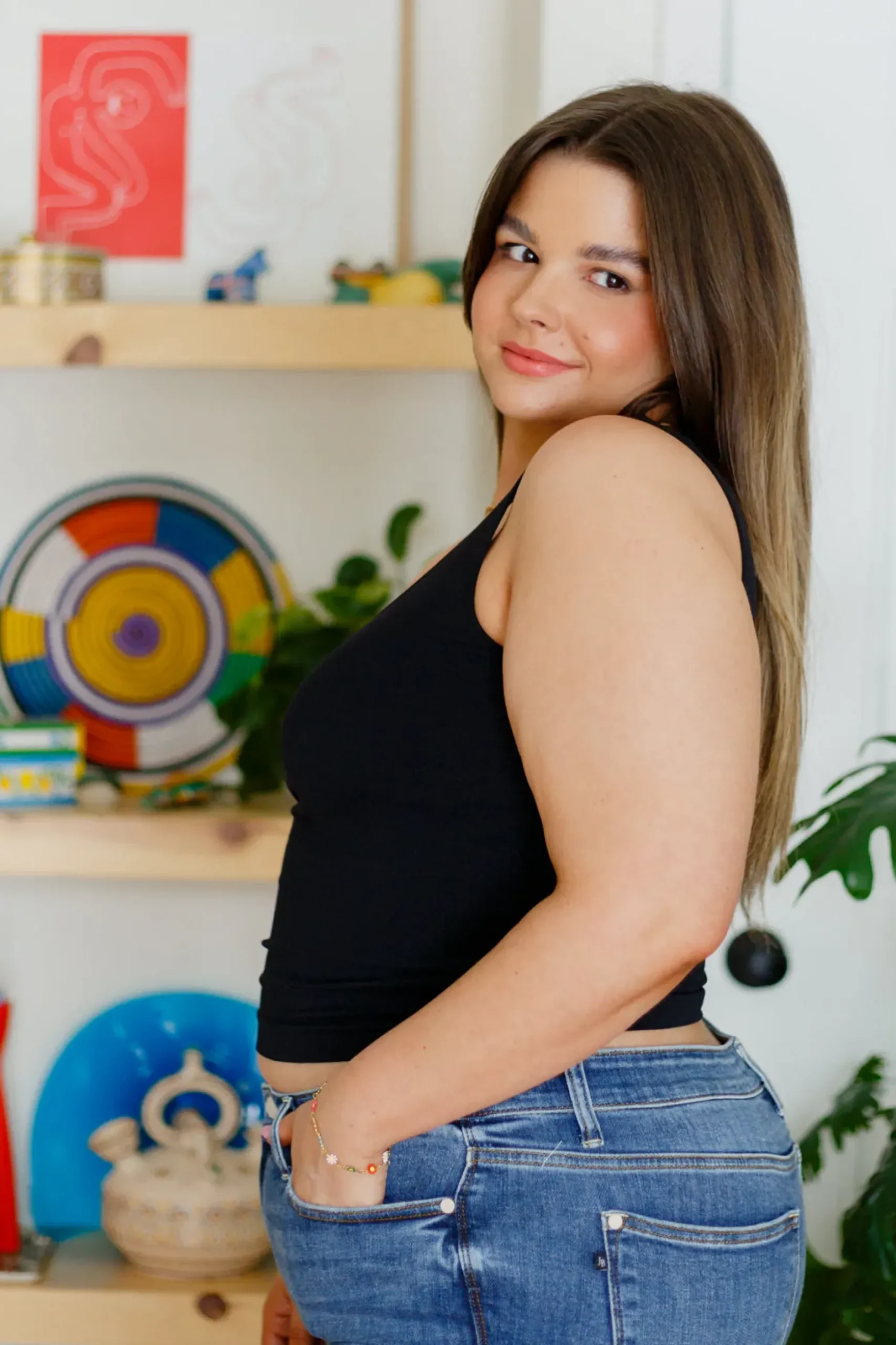 Carefree Seamless Reversible Midi Tank in Black