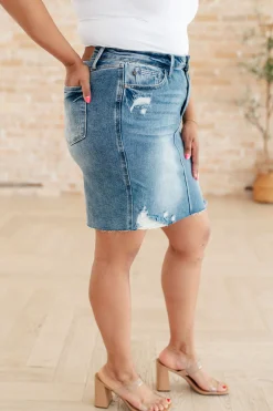 Carol High Rise Rigid Magic Denim Skirt by Judy Blue