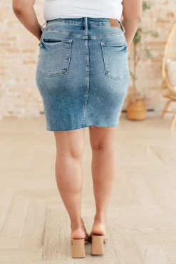 Carol High Rise Rigid Magic Denim Skirt by Judy Blue