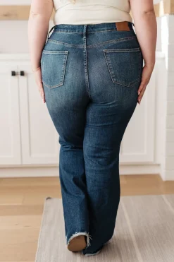 Cassandra High Rise Control Top Distressed Flare Jeans by Judy Blue