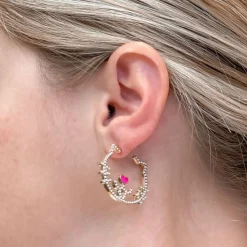 Cat Lover Pearl Dangle Earrings