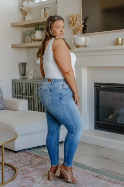 Catherine Mid Rise Vintage Skinny Jeans by Judy Blue