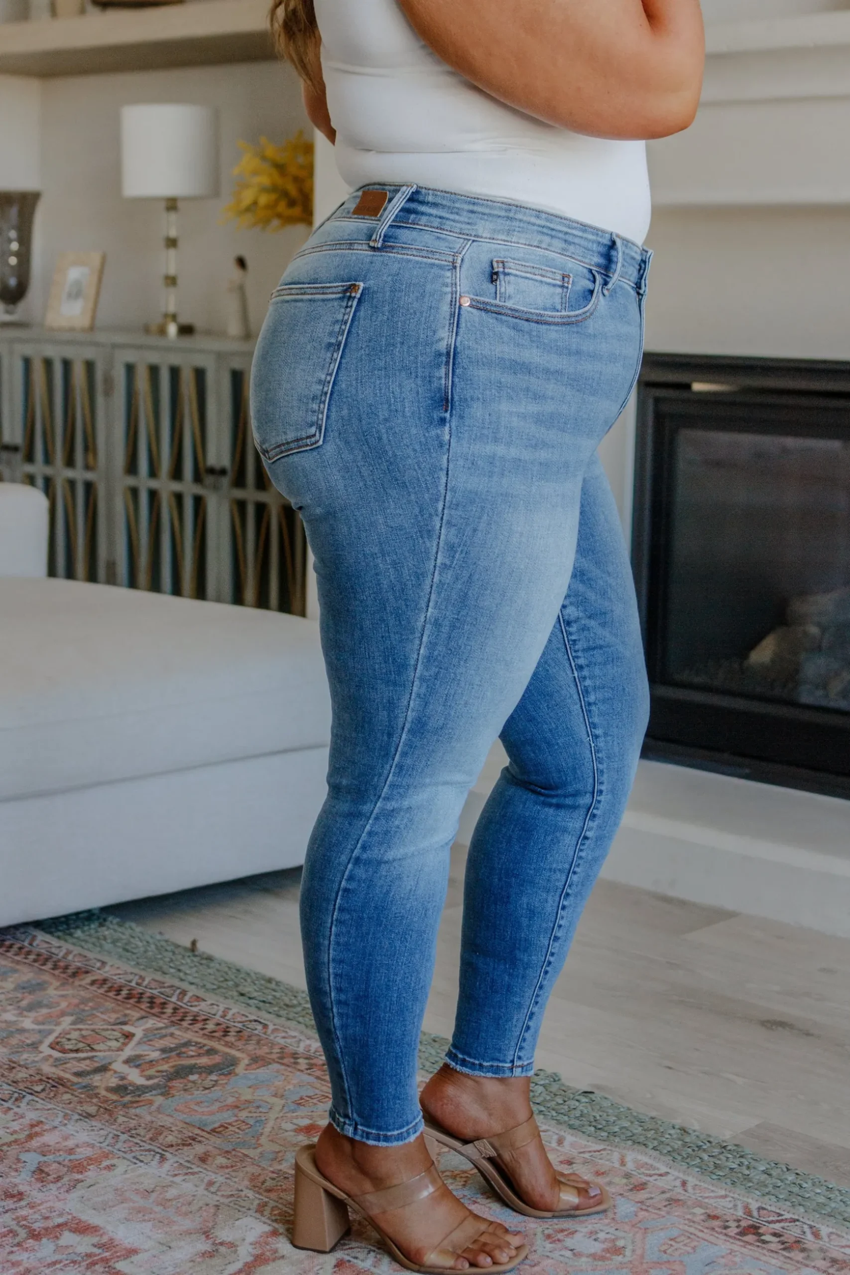 Catherine Mid Rise Vintage Skinny Jeans by Judy Blue