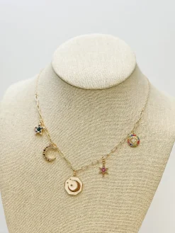 Celestial Charm Paperclip Necklace