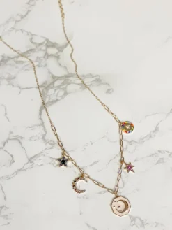 Celestial Charm Paperclip Necklace