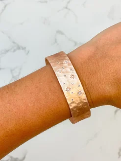 Celestial Metal Cuff Bracelet - Rose Gold