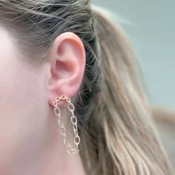 Chain Link Drop Dangle Earrings - Gold
