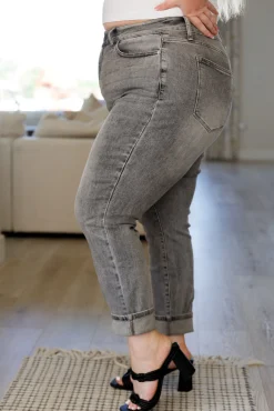 Charlotte High Rise Stone Wash Slim Jeans in Gray by Judy Blue