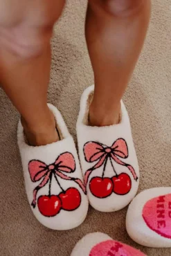 Cherry Bow Slippers Shoes  By Katydid