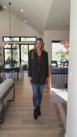 Chic Upon Arrival Button Down Blazer Jacket In Black