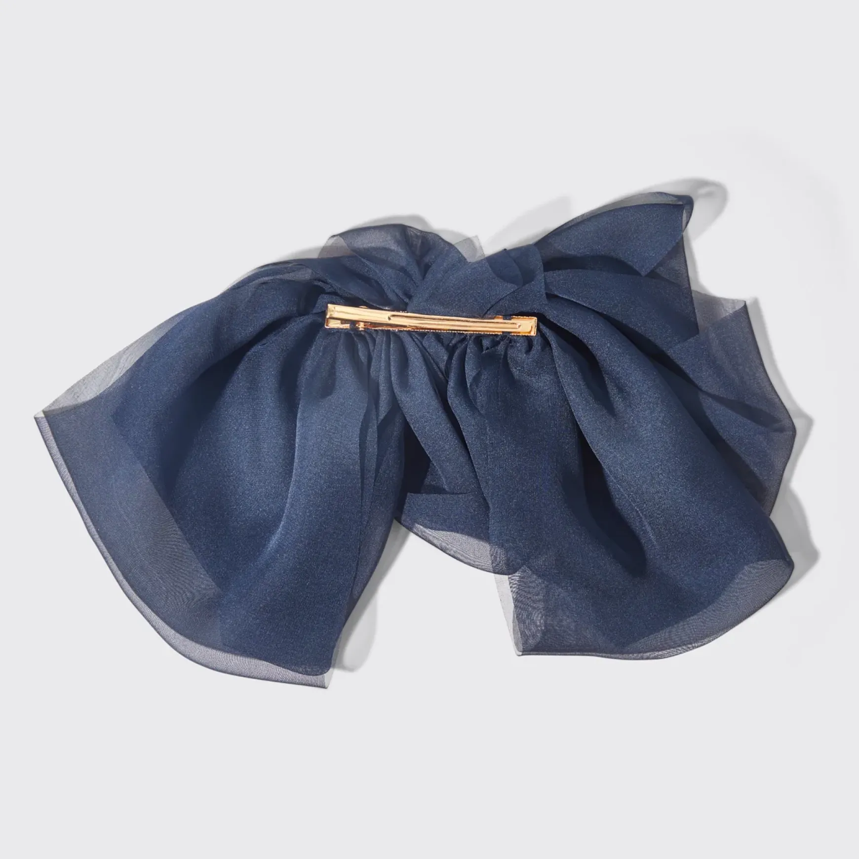 Chiffon Bow Hair Clip - Blue Orchid