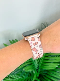 Chocolate Bunny Printed Silicone Smart Watch Band